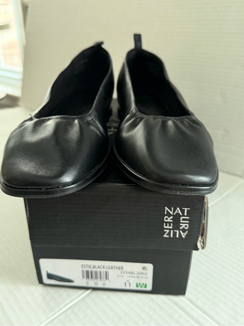 Naturalizer Women's Estie Square Toe Ballet Flats black leather Size 11 Wide NEW - Picture 5 of 9